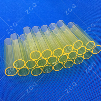 Yellow Optical Pump Transparent Quartz Tube Of Laser Spare Parts